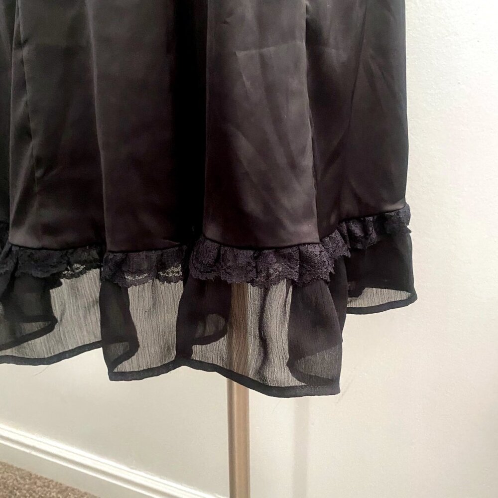 Belle Poque Black Nylon Slip with Lace - Picture 3 of 6